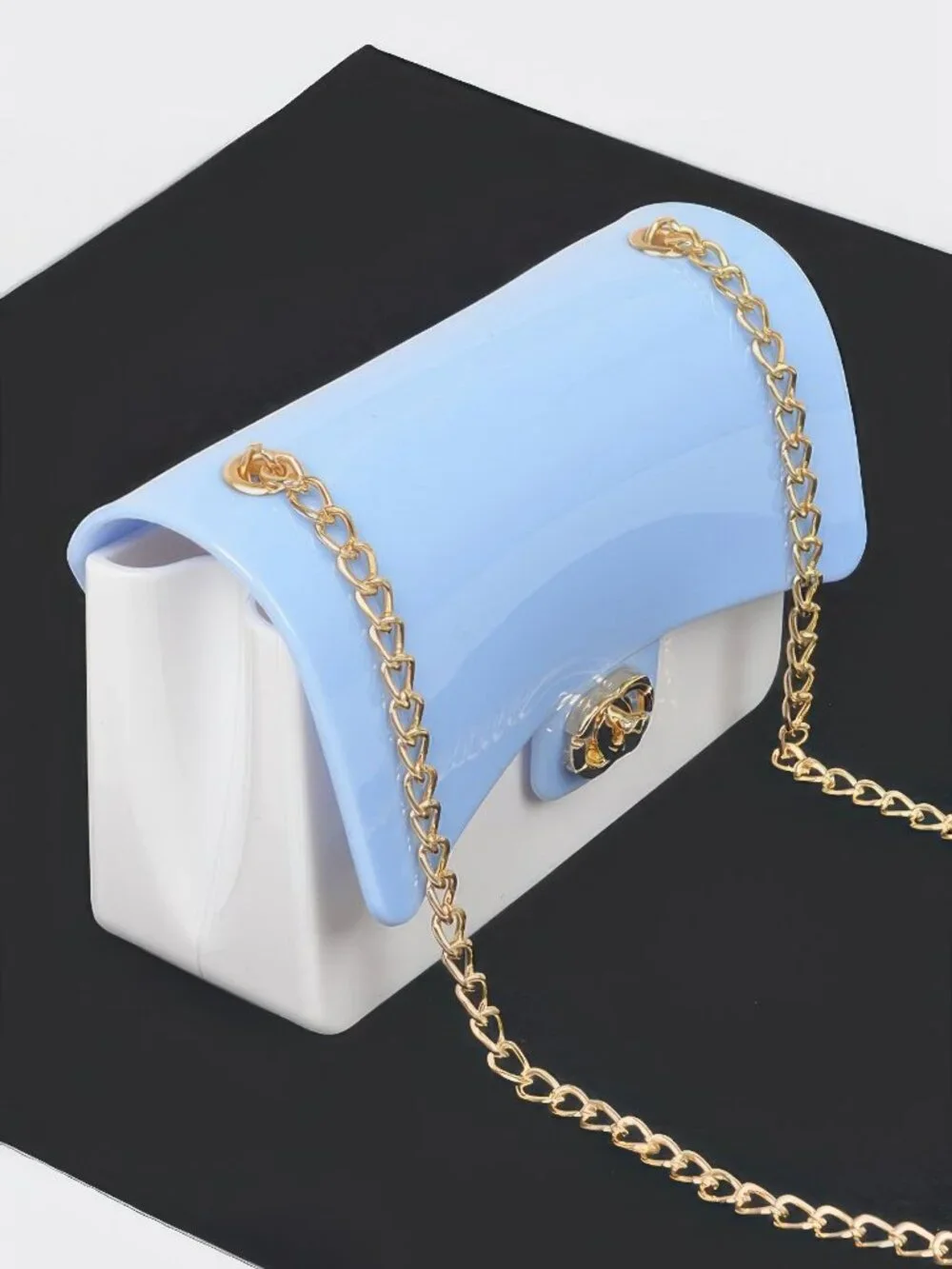 Two Toned Gold Metal Clutch